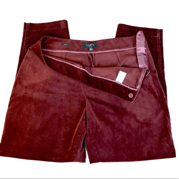 Talbots Pants - Talbots Burgundy Velvet Like Curvy Dress Pants Size 10P